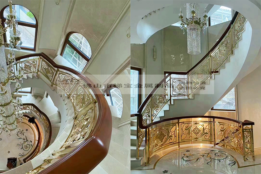 銅鋁藝鍍金樓梯